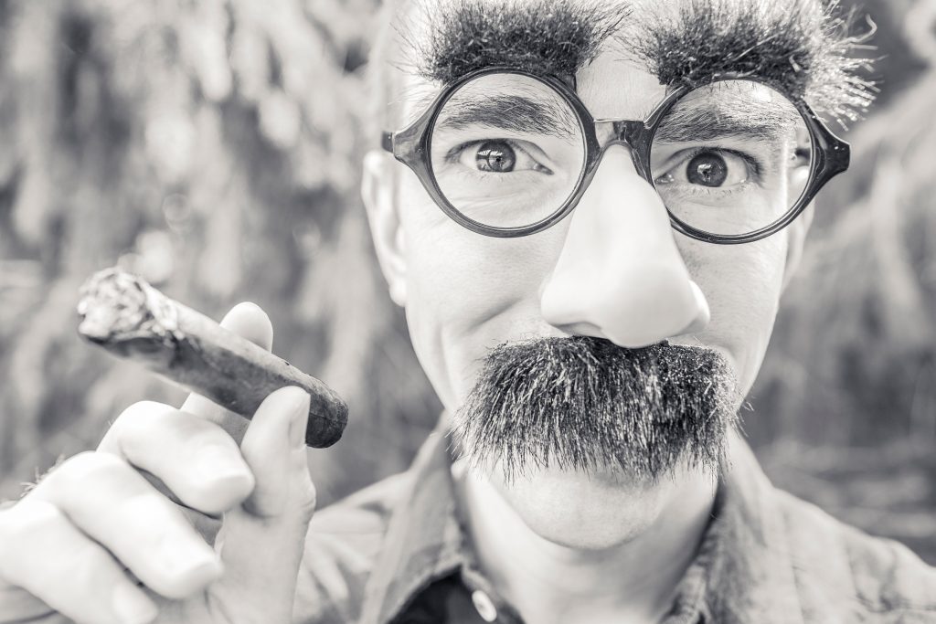 A man smoking a cigar