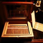 A new cigar humidor filled with premium cigars.