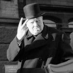 Winston Churchill smoking a victory cigar