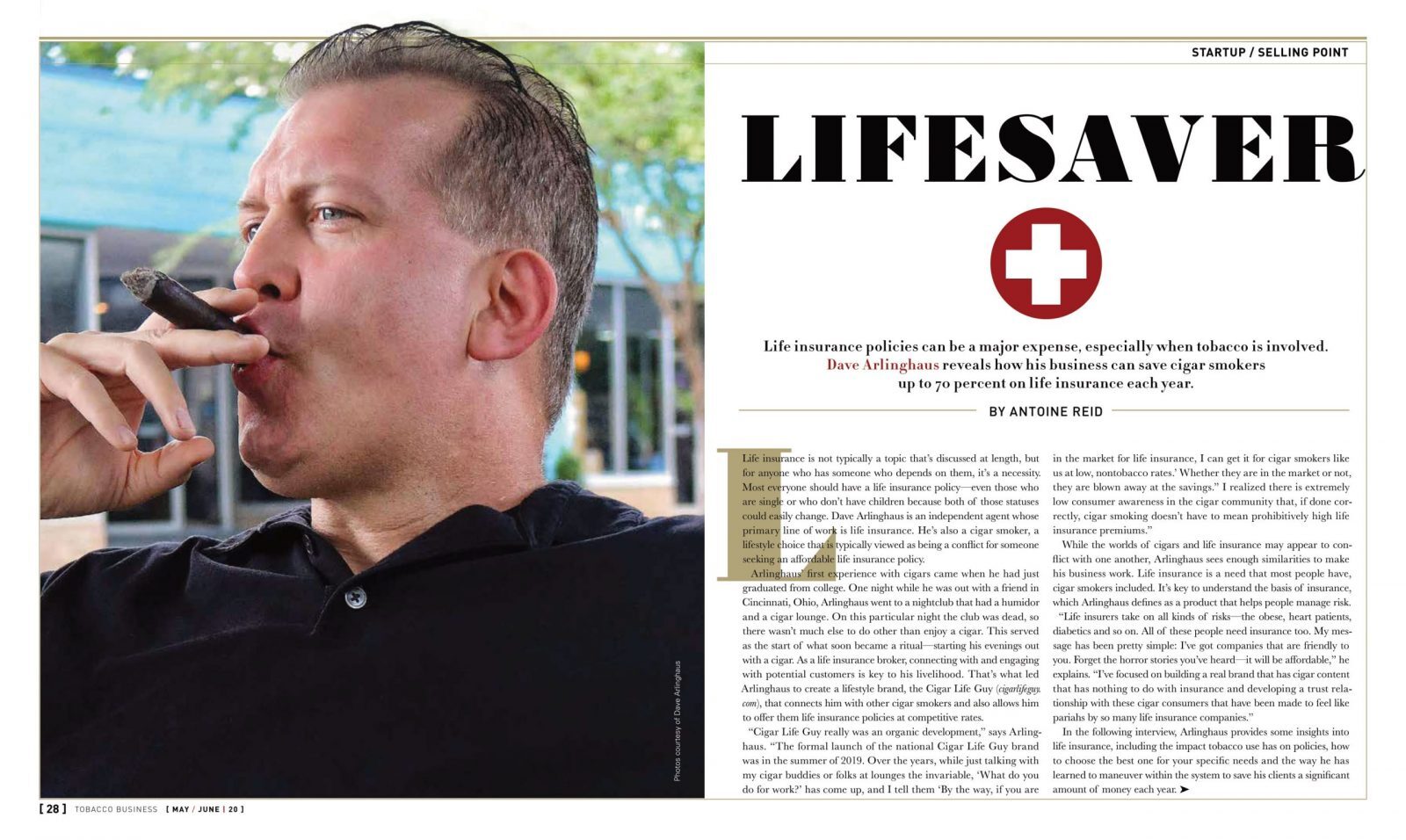 Cigar Life Guy, Dave Arlignhaus featured in Tobacco Business magazine