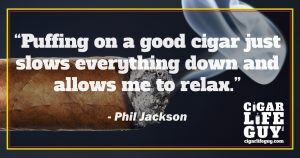 Phil Jackson on smoking cigars