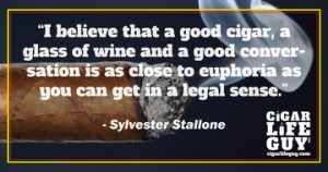 Sylvester Stallone on good wine vs. cigars